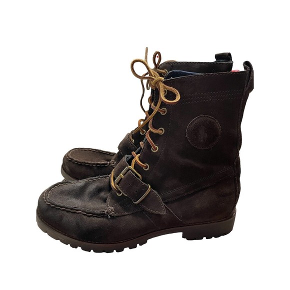 Men’s Ralph Lauren Polo Ranger Brown Suede Boots Shoes Distressed 8D Style 14557 - Picture 4 of 12